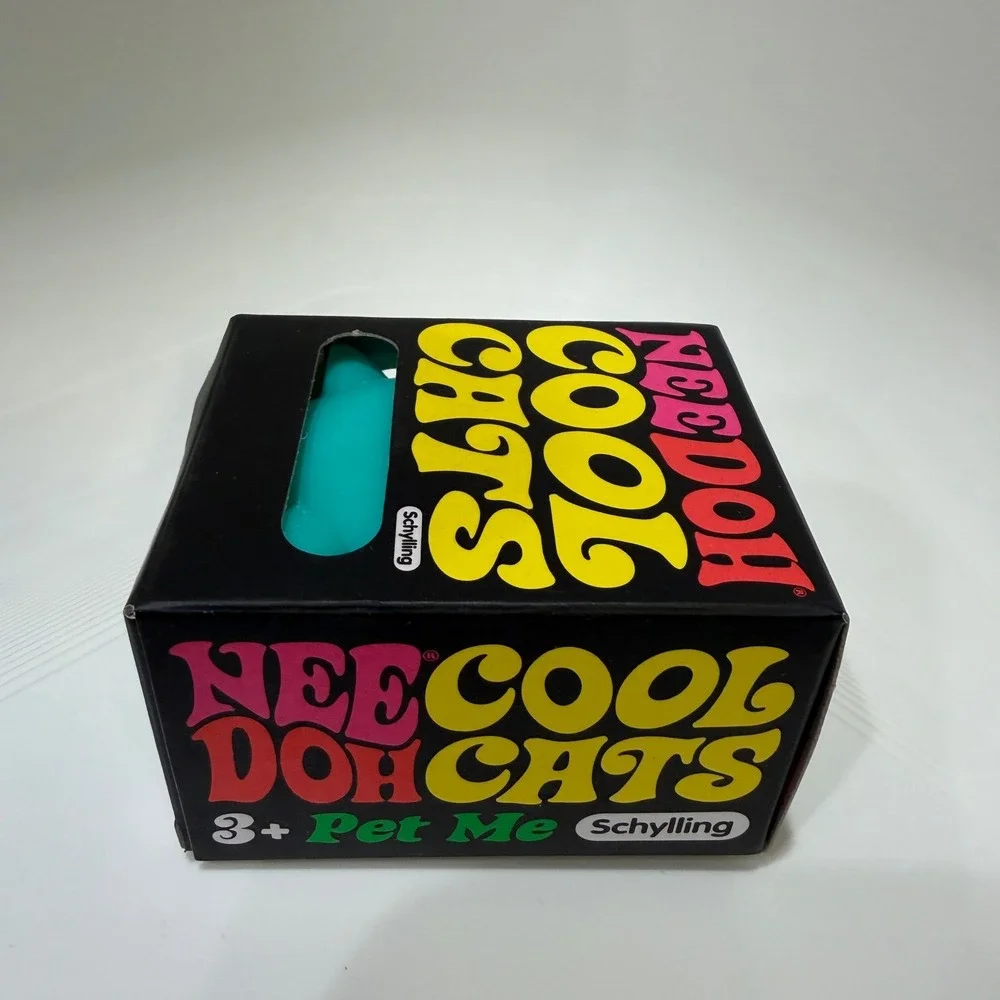 Schylling NeeDoh Cool Cats Teal Squishy Sensory Fidget Toy New